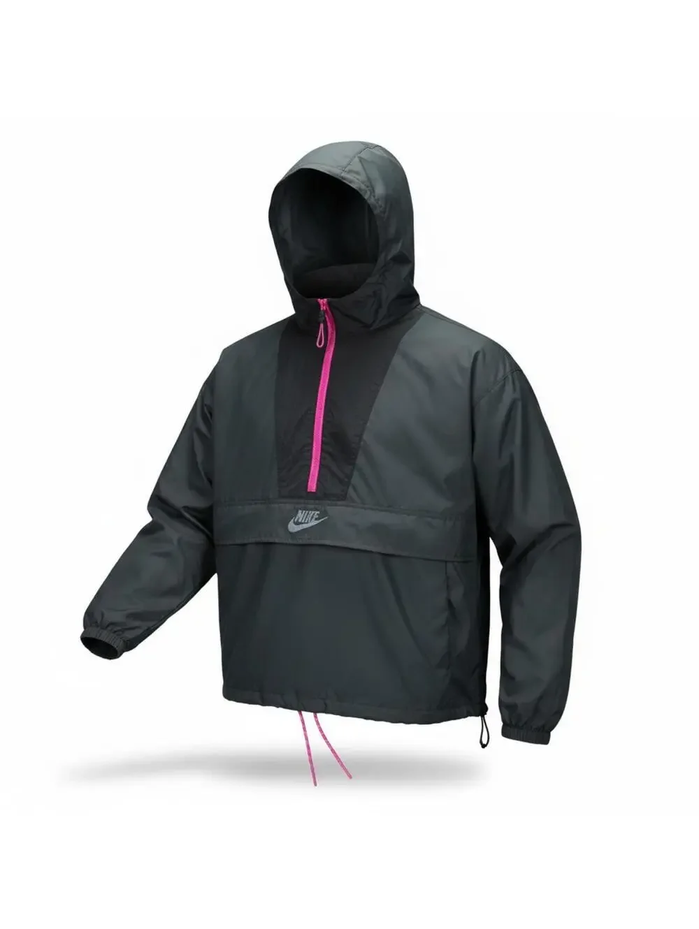 Nike Women's Iridescent Logo Anorak Windbreaker - Black/Pink - EUC